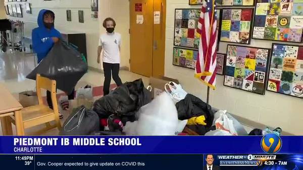 Middle school students collect nearly 800 coats for kids in need