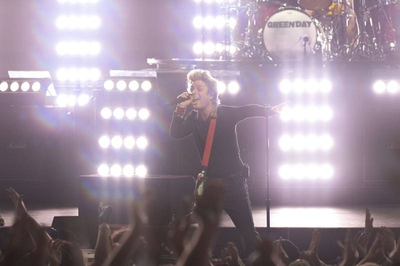 Green Day performs to a sold-out crowd at PNC Music Pavilion on Aug. 26, 2024.