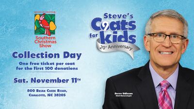 Steve’s Coats for Kids to visit opening weekend of the Southern Christmas Show
