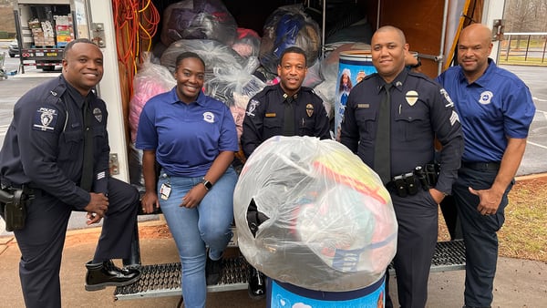 Black law enforcement officers donate 100s of coats for Charlotte kids in need