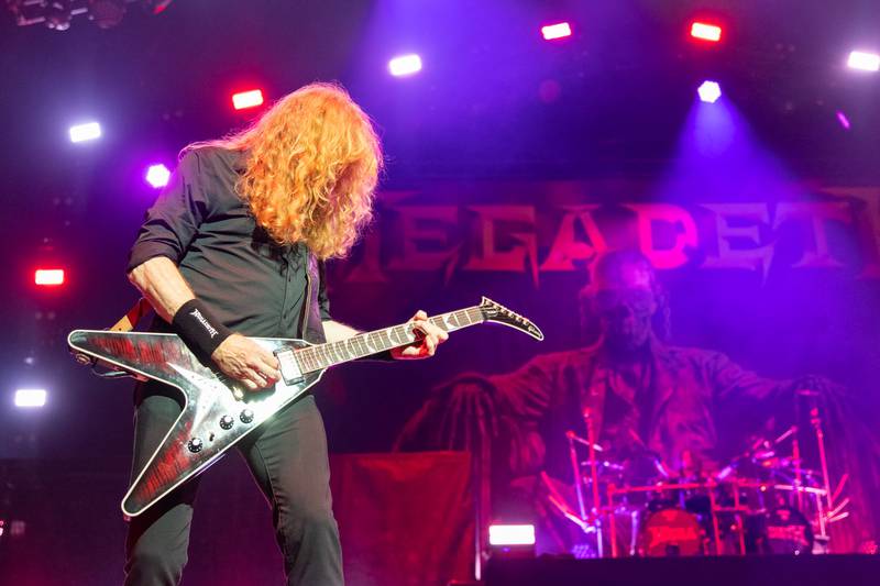 Megadeth performs during their Destroy All Enemies Tour at PNC Music Pavilion in Charlotte on Sept. 6, 2024.