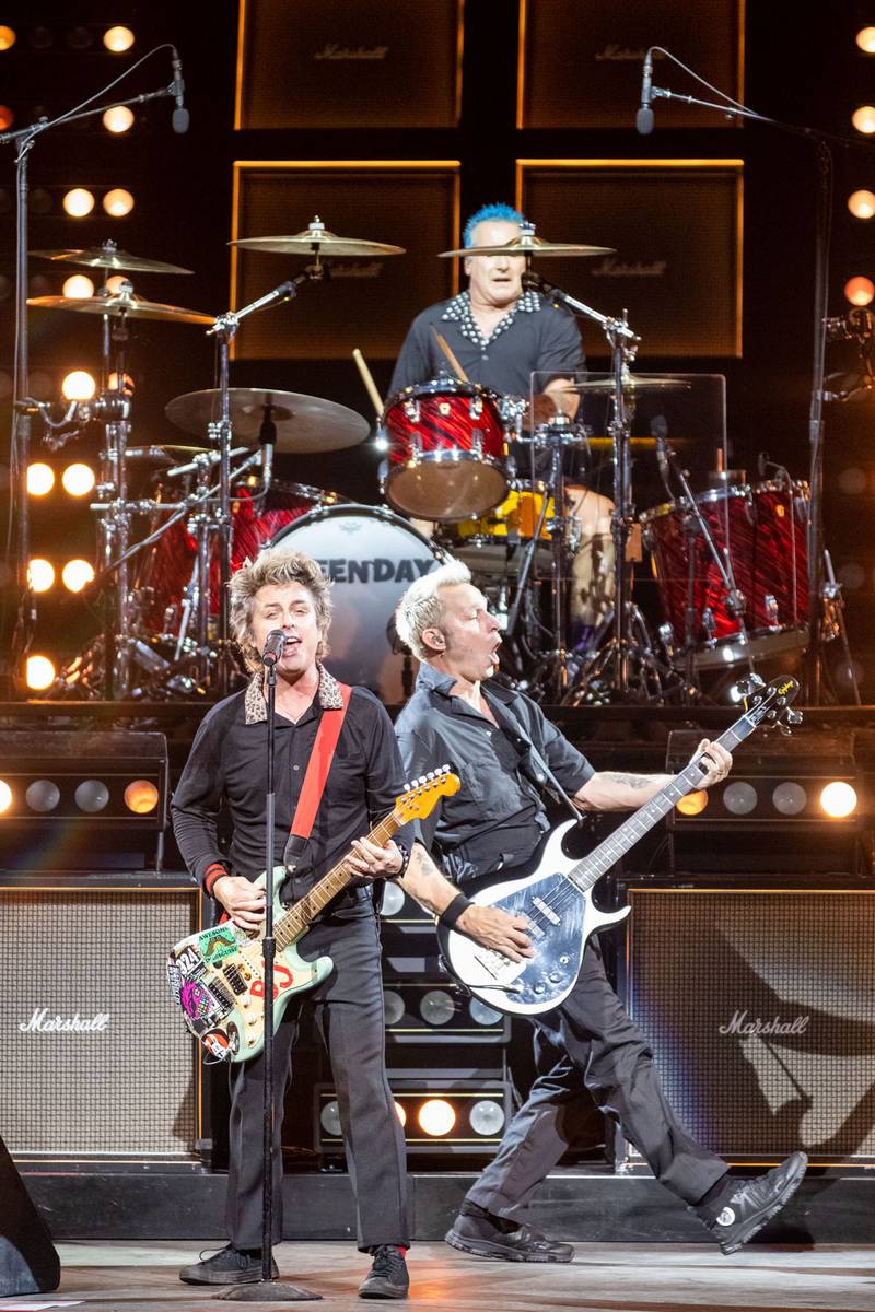 Green Day performs to a sold-out crowd at PNC Music Pavilion on Aug. 26, 2024.