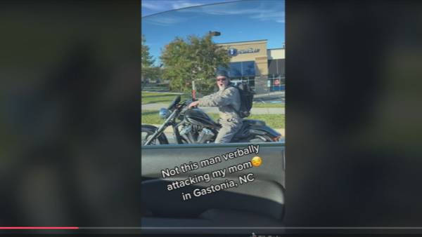 Video shows motorcycle rider shouting racial slurs at driver in Gastonia